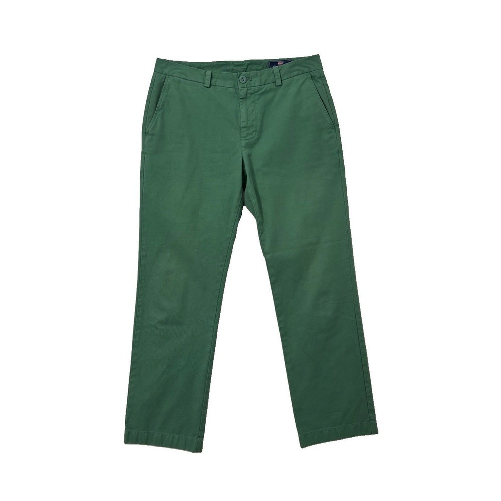 Vineyard Vines Breaker Pant Mens 32x30 Green Cotton Chino Slim Fit Preppy 0672
